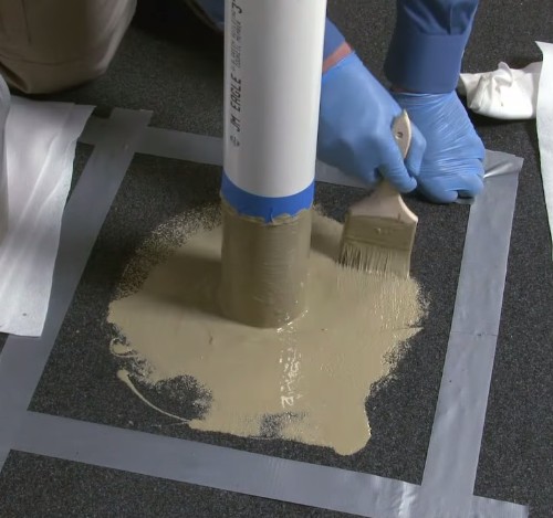 liquid-applied flashing pipe penetration